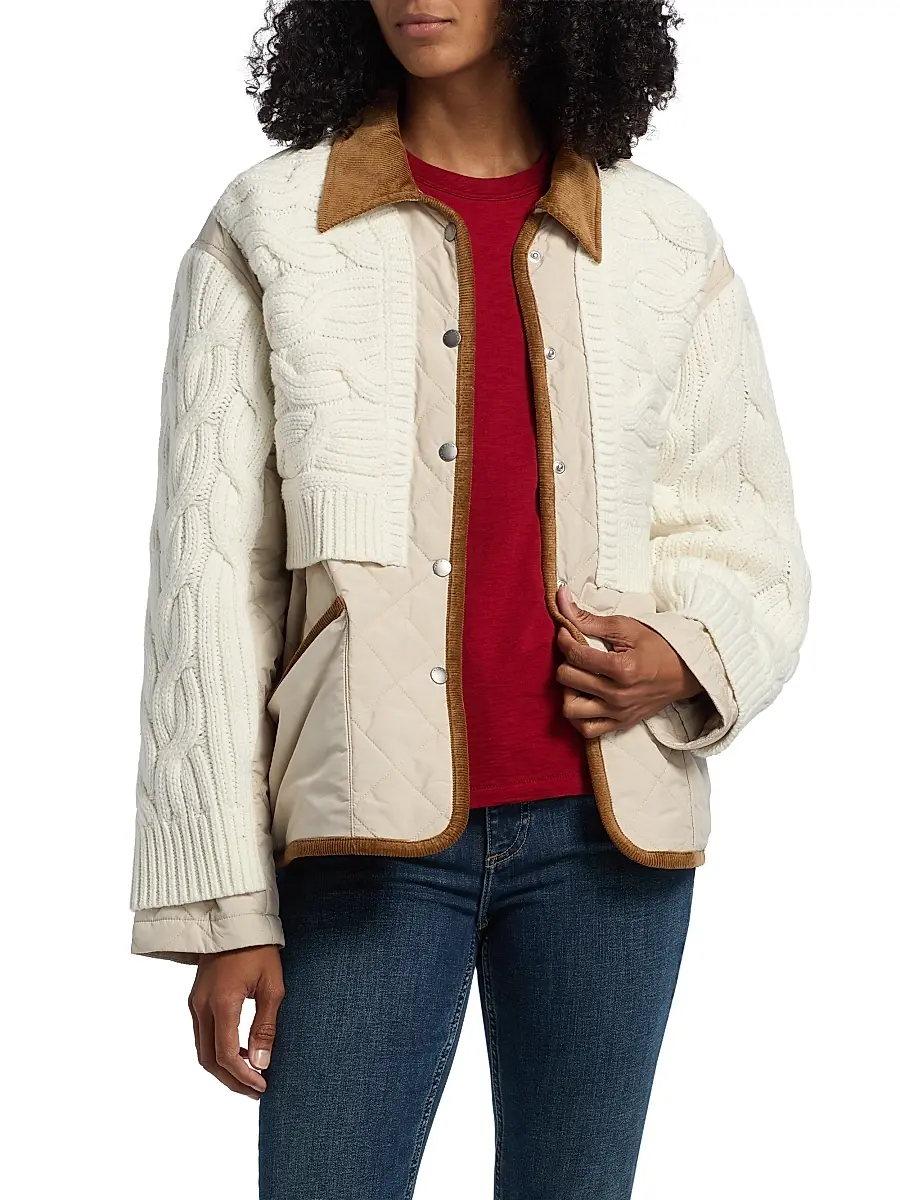 rag & bone Women's Ivy Mixed Media Jacket | Thumbnail 3 rag & bone Women's Ivy Mixed Media Jacket | Thumbnail 3
