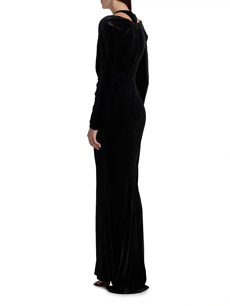 BCBGMAXAZRIA Women's Twist Velvet Gown | Thumbnail 5