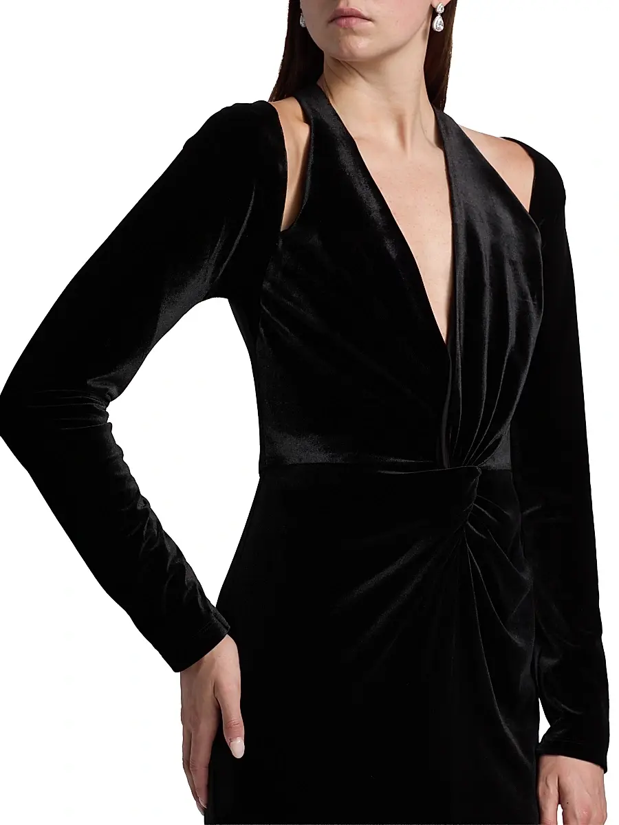 BCBGMAXAZRIA Women's Twist Velvet Gown | Thumbnail 6