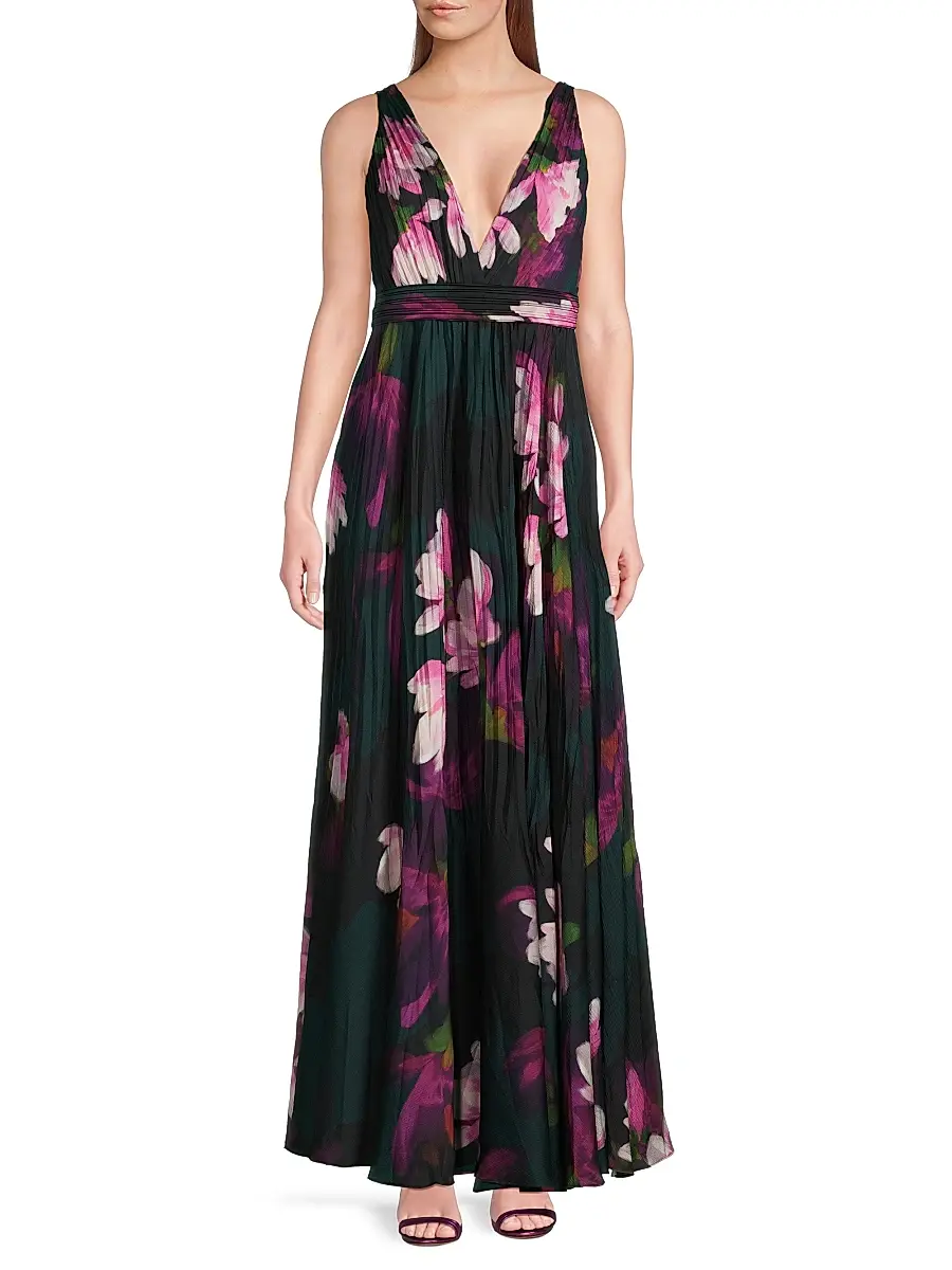 Ungaro Women's Vera Floral Pleated Maxi Dress | Thumbnail 2