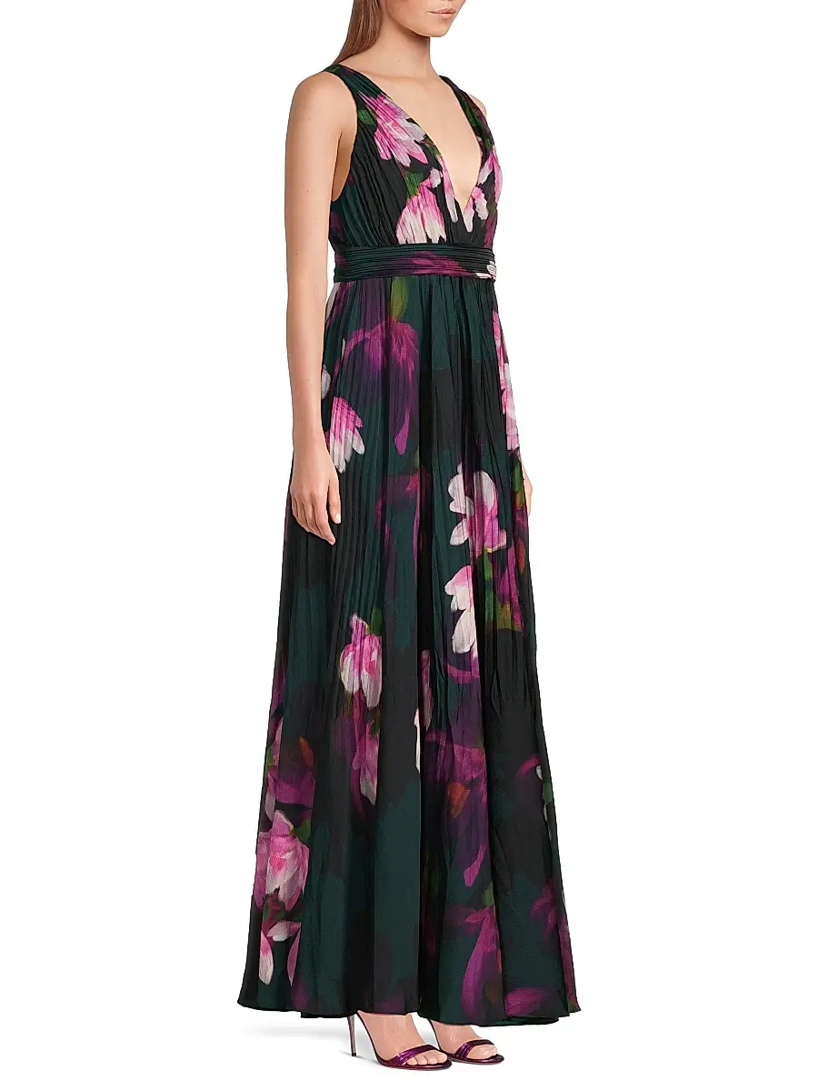 Ungaro Women's Vera Floral Pleated Maxi Dress | Thumbnail 4
