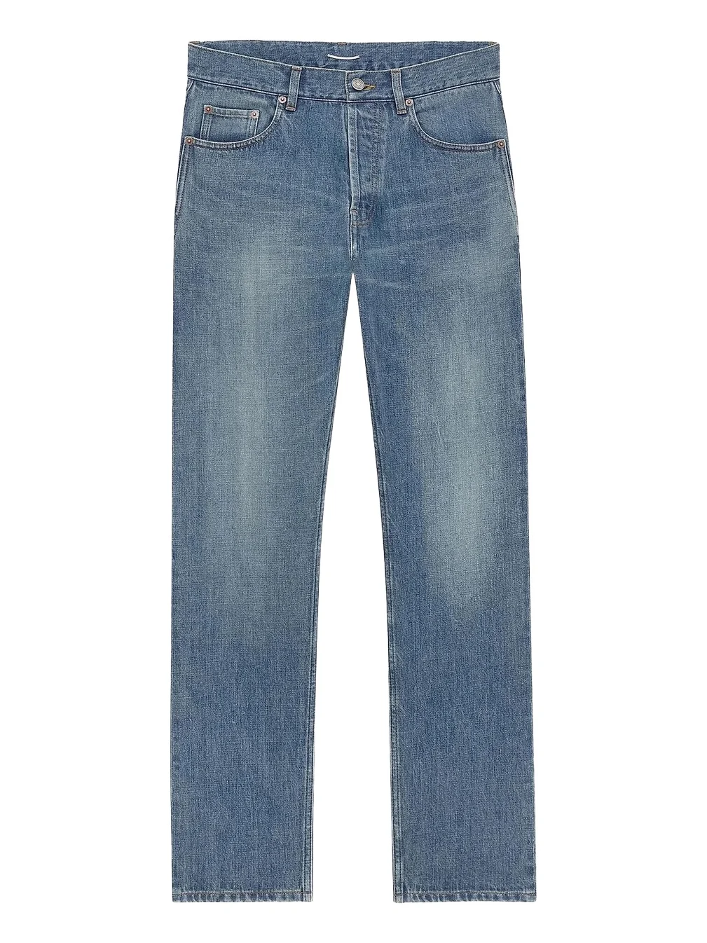 Saint Laurent Men's Mick Long Jeans in Denim - Norvegian Blue