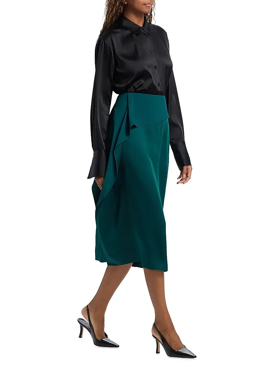 Erdem Women's Tempest Draped A-Line Midi-Skirt | Thumbnail 2 Erdem Women's Tempest Draped A-Line Midi-Skirt | Thumbnail 2