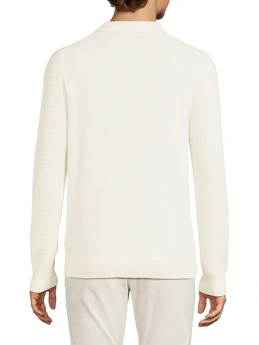 Reiss Men's Hamilton Waffle-Knit Wool Polo Sweater | Thumbnail 5 Reiss Men's Hamilton Waffle-Knit Wool Polo Sweater | Thumbnail 5