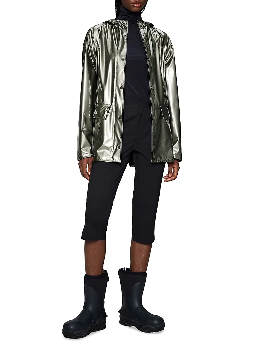Rains Women's Curve Hooded Jacket - Raven | Thumbnail 2 Rains Women's Curve Hooded Jacket - Raven | Thumbnail 2