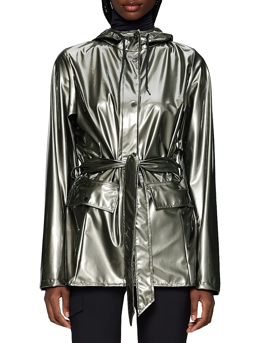 Rains Women's Curve Hooded Jacket - Raven | Thumbnail 3 Rains Women's Curve Hooded Jacket - Raven | Thumbnail 3