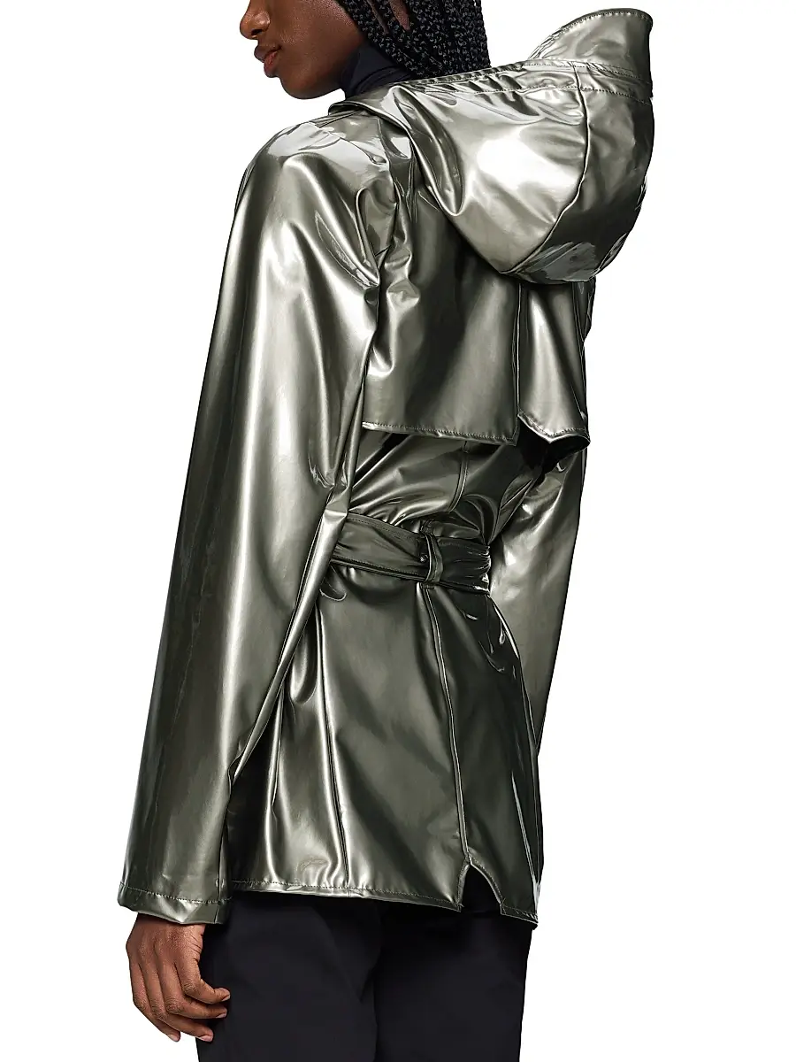Rains Women's Curve Hooded Jacket - Raven | Thumbnail 4 Rains Women's Curve Hooded Jacket - Raven | Thumbnail 4