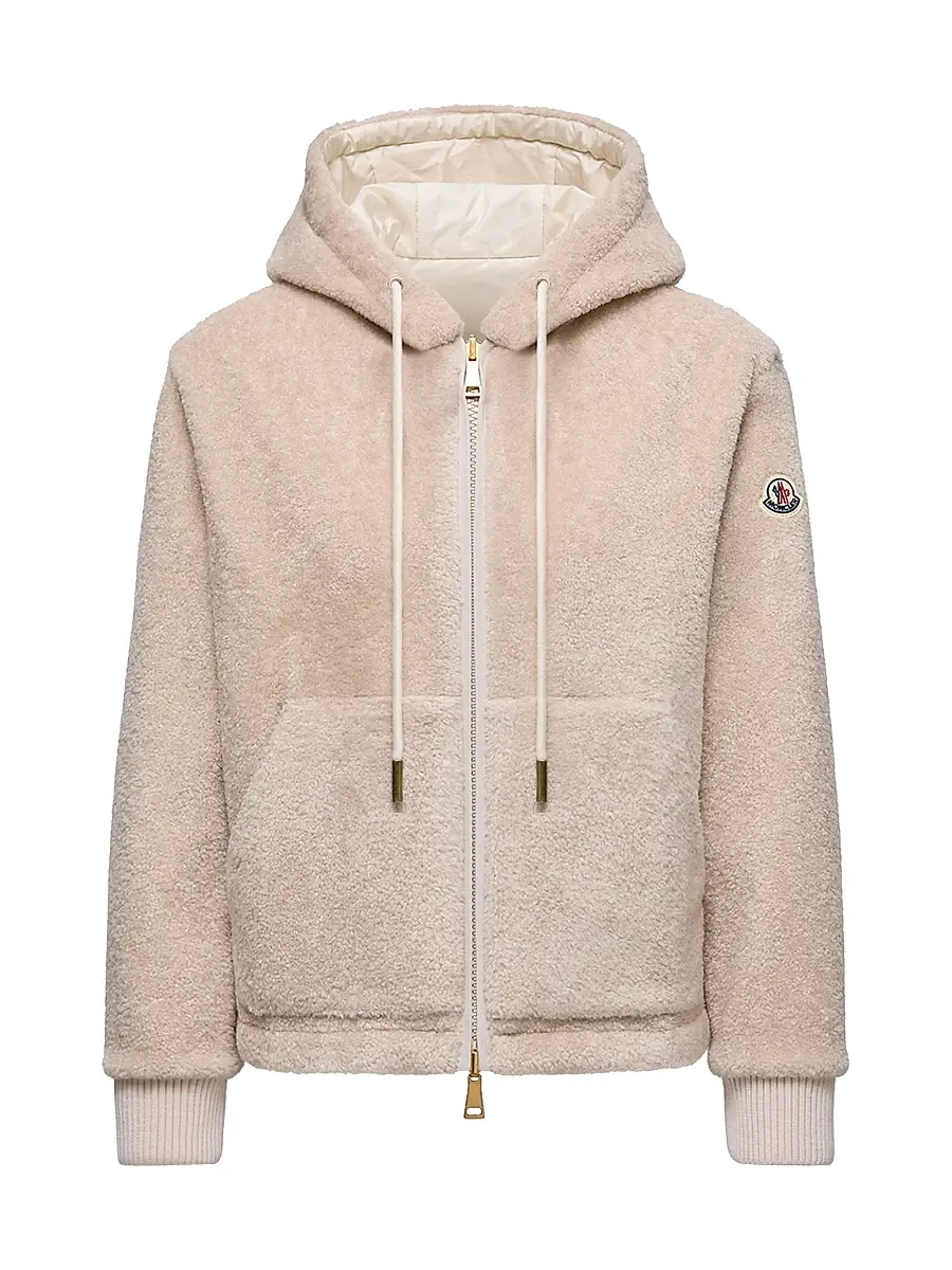 Moncler Women's Reversible Down Filled Hoodie - White Pink | Image 1 Moncler Women's Reversible Down Filled Hoodie - White Pink | Image 1