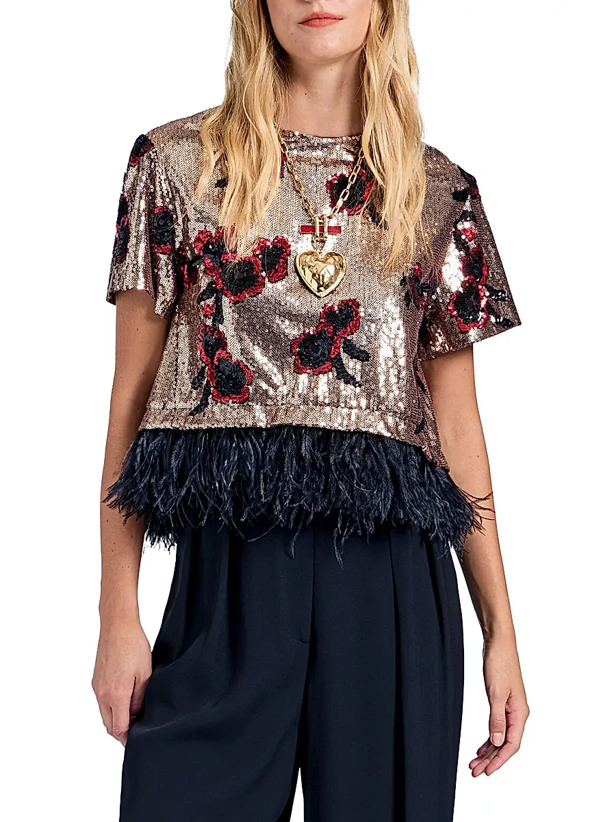 La DoubleJ Women's La Scala Tee with Feathers - Primrose Bronze | Thumbnail 3 La DoubleJ Women's La Scala Tee with Feathers - Primrose Bronze | Thumbnail 3