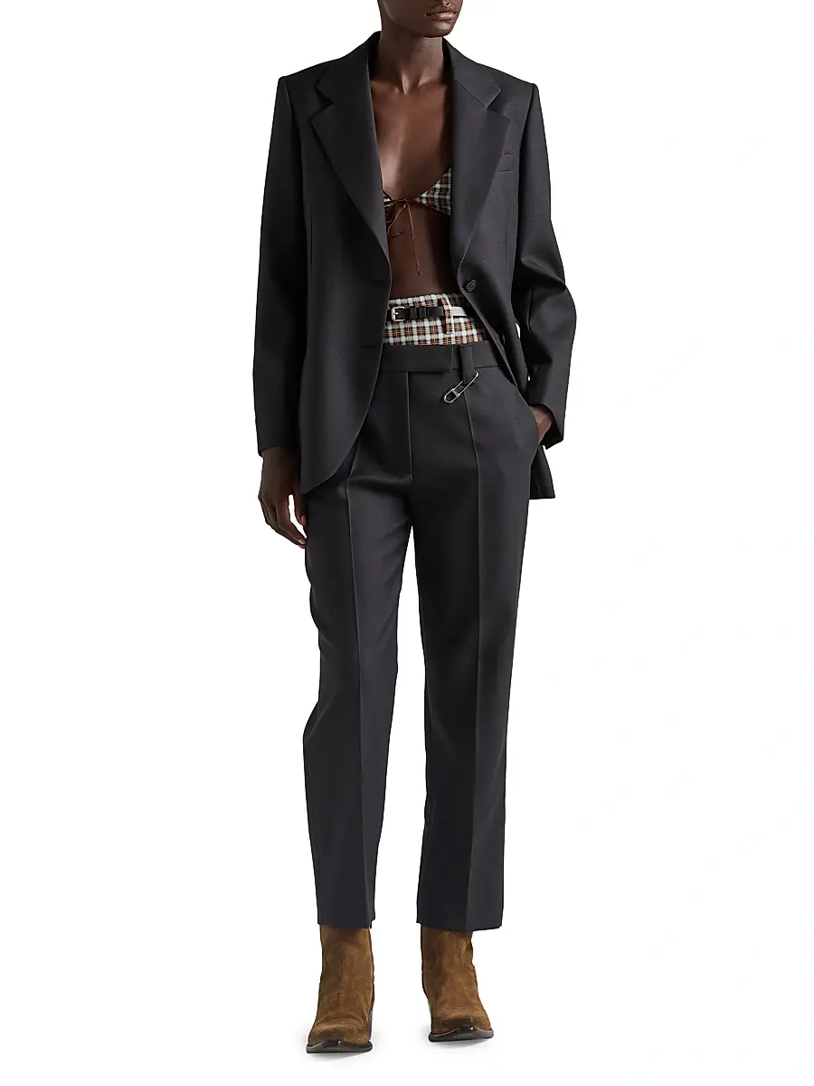 Prada Women's Single-Breasted Gabardine Jacket | Thumbnail 4