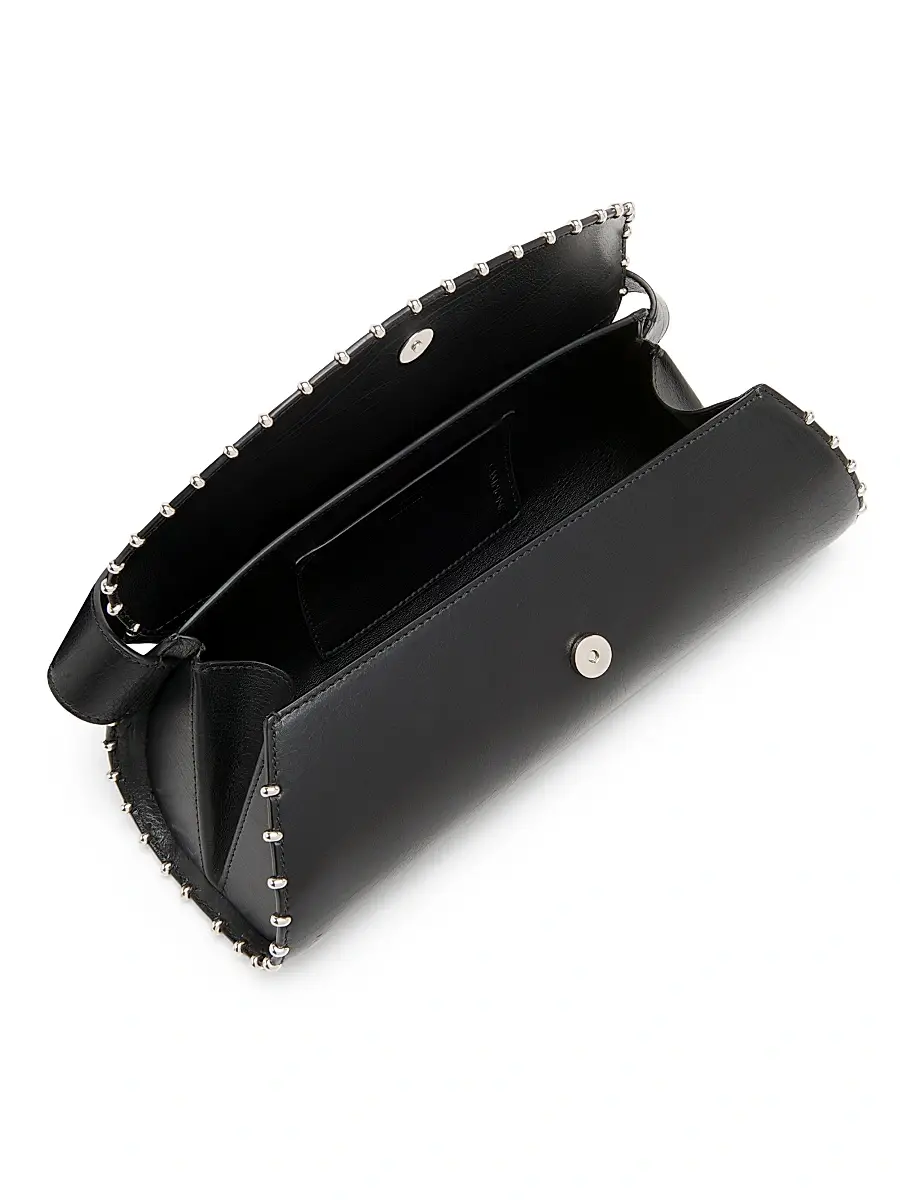 Jil Sander Women's Cannolo Studded Leather Shoulder Bag - Black | Thumbnail 3 Jil Sander Women's Cannolo Studded Leather Shoulder Bag - Black | Thumbnail 3