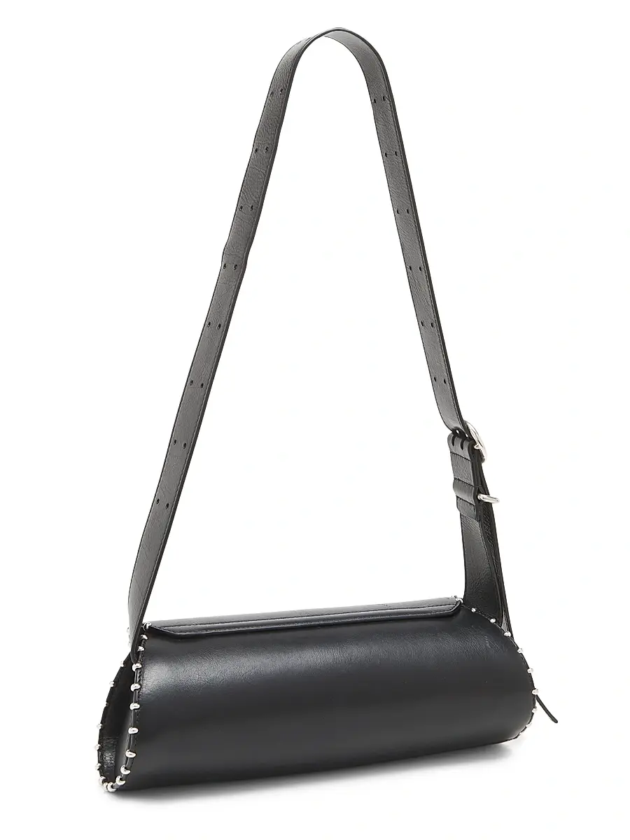 Jil Sander Women's Cannolo Studded Leather Shoulder Bag - Black | Thumbnail 4 Jil Sander Women's Cannolo Studded Leather Shoulder Bag - Black | Thumbnail 4