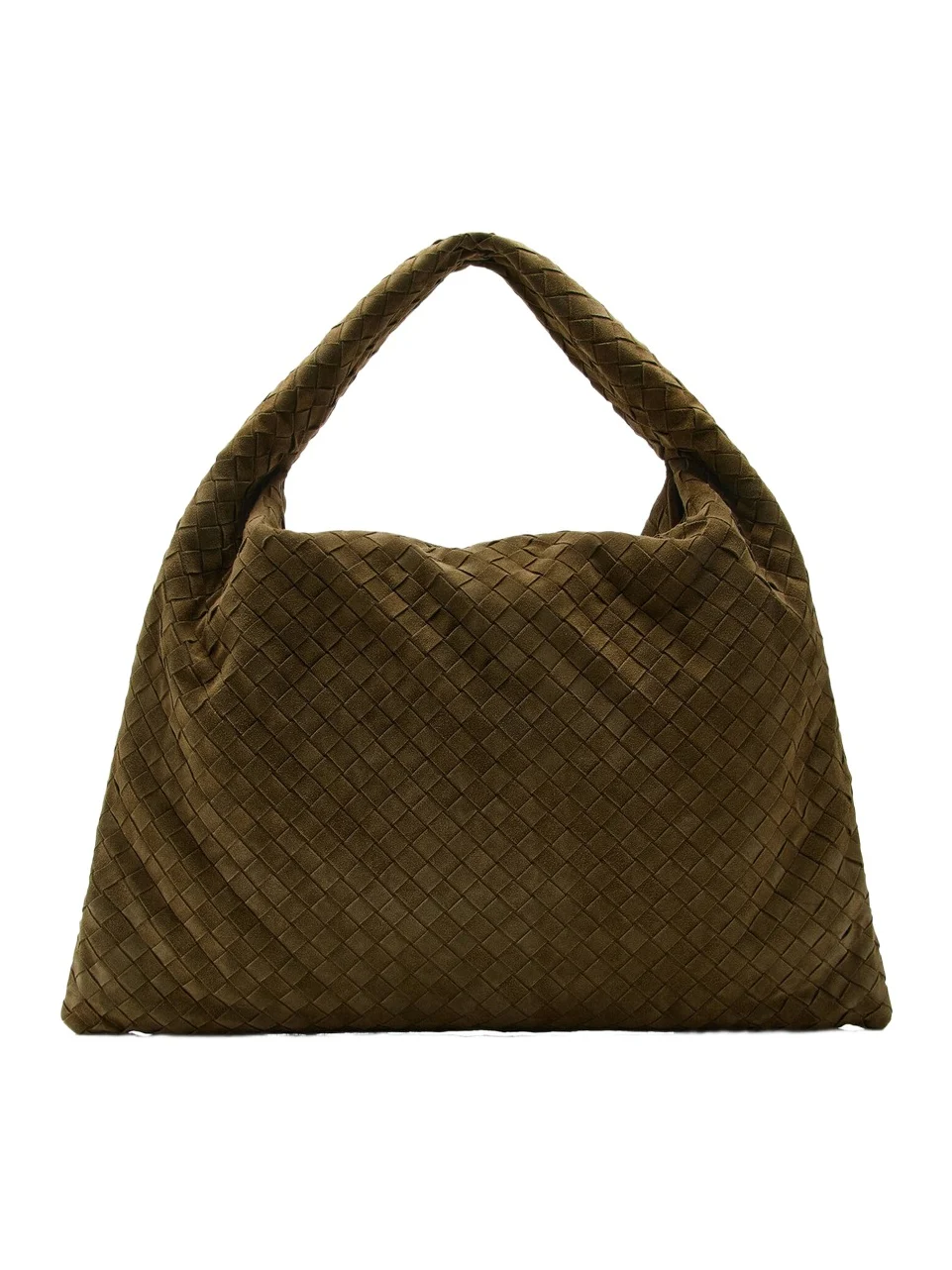 Large Hop Intrecciato Suede Bag Large Hop Intrecciato Suede Bag