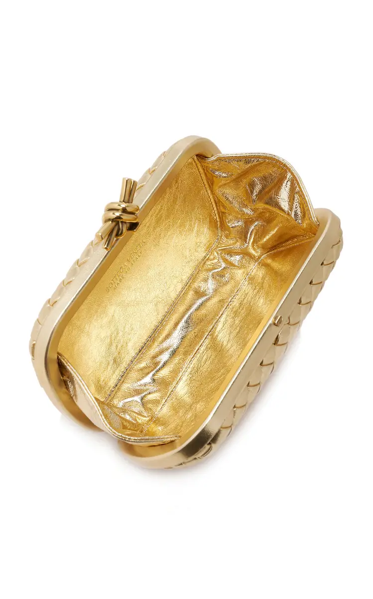 Bottega Veneta Knot Intrecciato Metallic-Leather Minaudiere | Thumbnail 9 Bottega Veneta Knot Intrecciato Metallic-Leather Minaudiere | Thumbnail 9