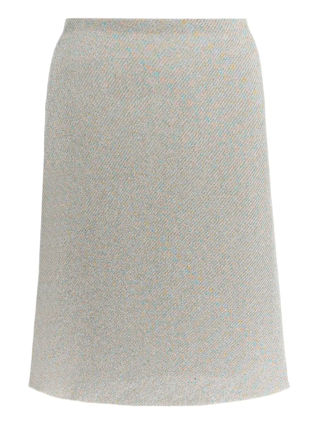 Miu Miu Lamé Ribbed-Knit Midi Skirt