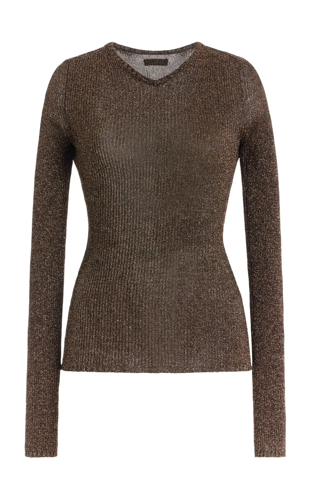 Miu Miu Lamé Ribbed-Knit Top