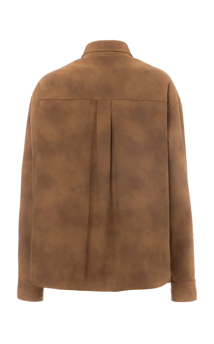 DES_PHEMMES Floral Embroidered Faux Suede Shirt Jacket | Thumbnail 5