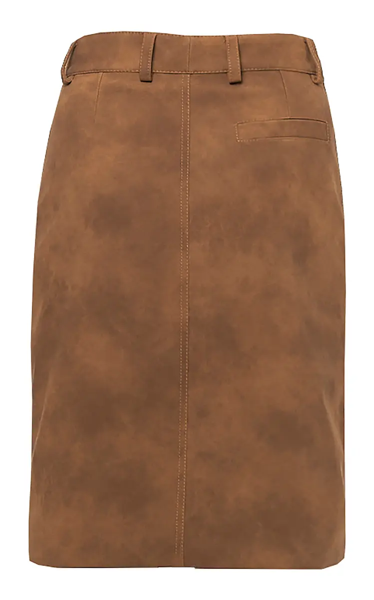 DES_PHEMMES Embroidered Faux Suede Wrap Skirt | Thumbnail 5