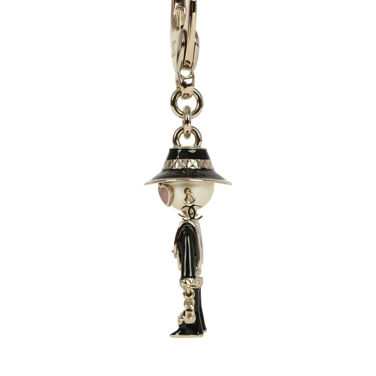 Chanel Chanel Gabrielle Doll Key Ring Black Resin & Faux Pearls Light Gold Tone Hardware | Thumbnail 4 Chanel Chanel Gabrielle Doll Key Ring Black Resin & Faux Pearls Light Gold Tone Hardware | Thumbnail 4