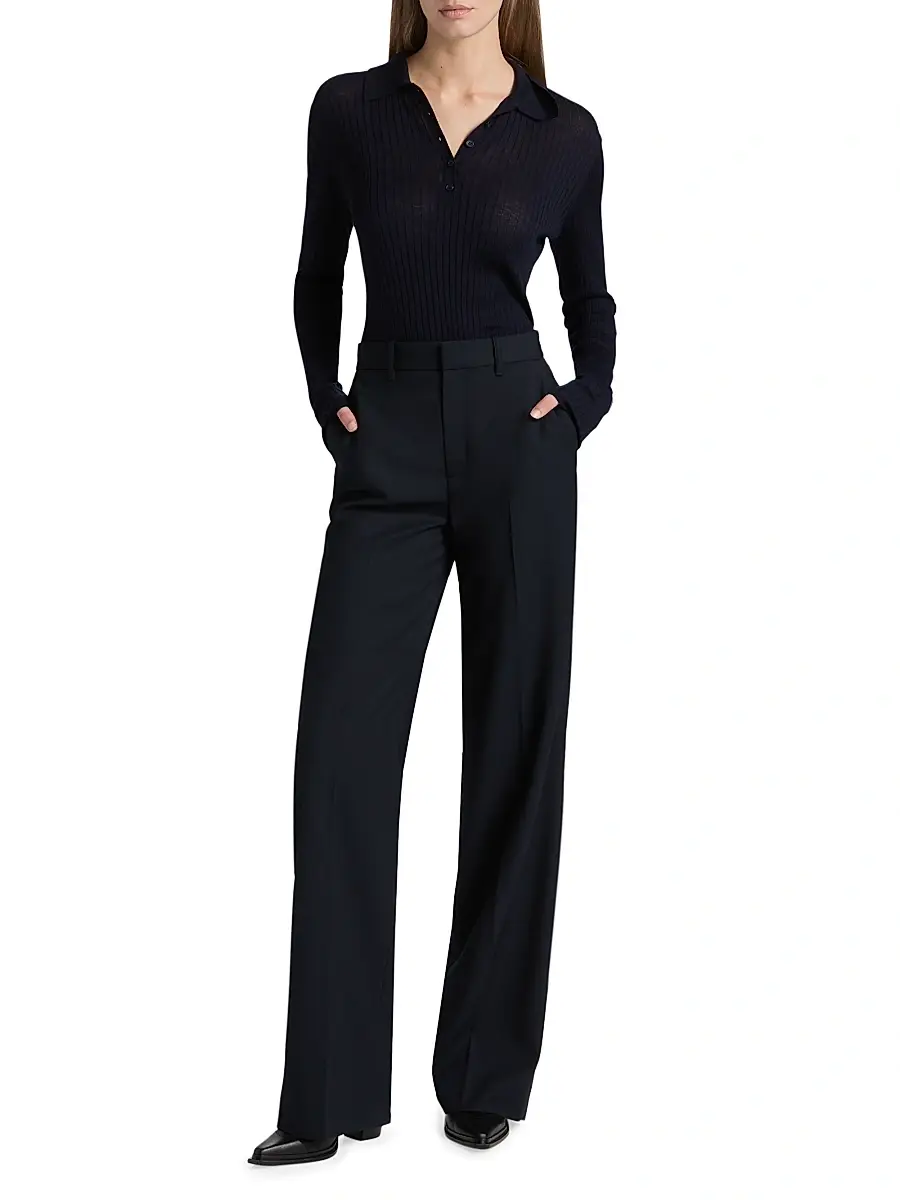 A.L.C. A. L.C. Women's Hirsh Wool Straight-Leg Pants | Thumbnail 2
