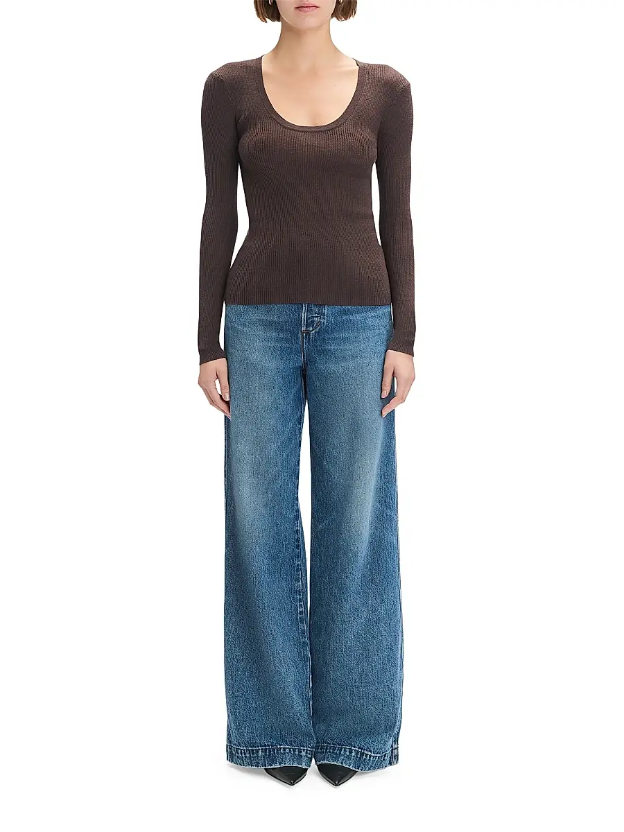 Favorite Daughter Women's Take It Easy Extrafine Merino Wool Scoopneck Top | Thumbnail 2 Favorite Daughter Women's Take It Easy Extrafine Merino Wool Scoopneck Top | Thumbnail 2