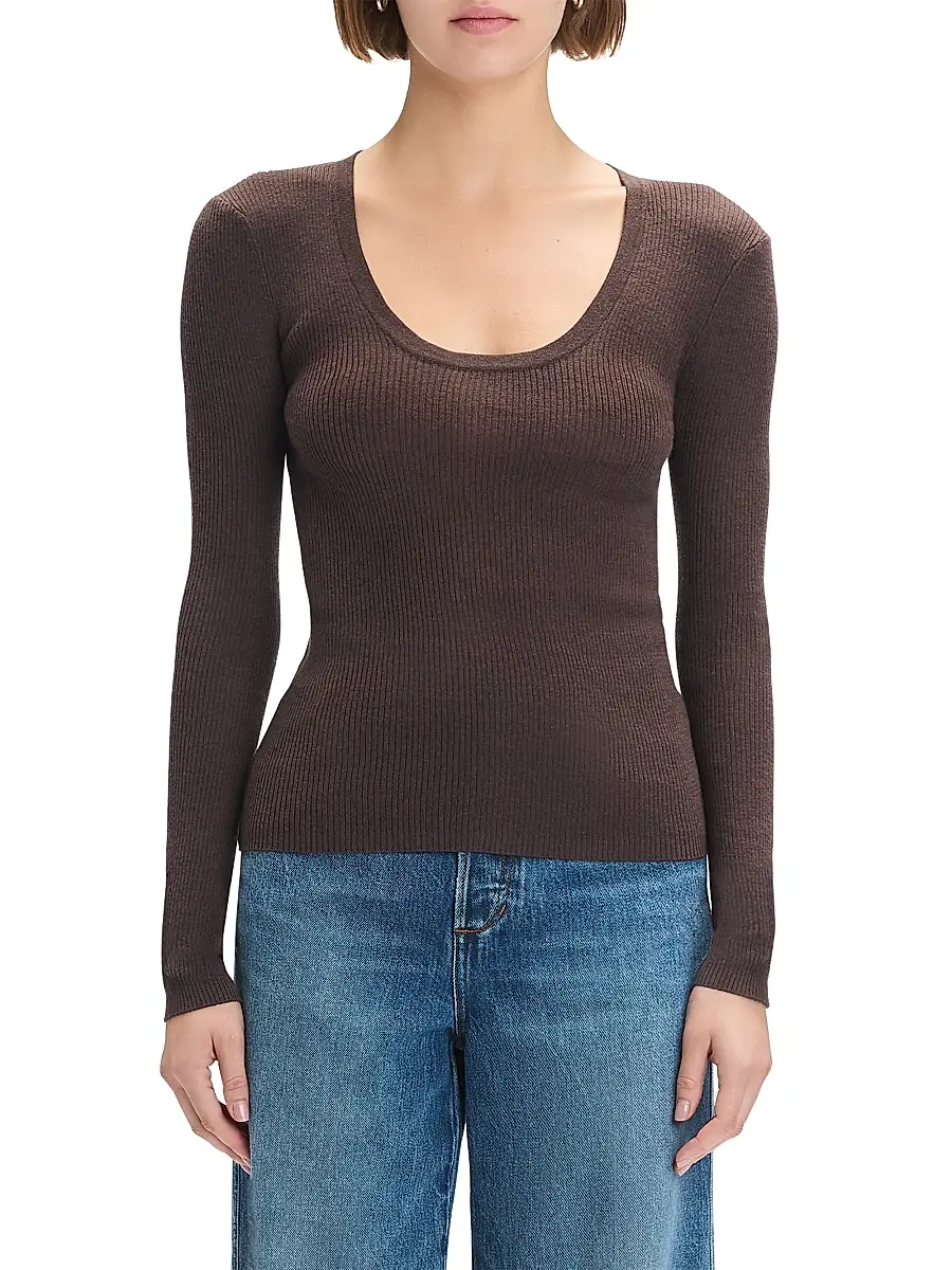 Favorite Daughter Women's Take It Easy Extrafine Merino Wool Scoopneck Top | Thumbnail 4 Favorite Daughter Women's Take It Easy Extrafine Merino Wool Scoopneck Top | Thumbnail 4