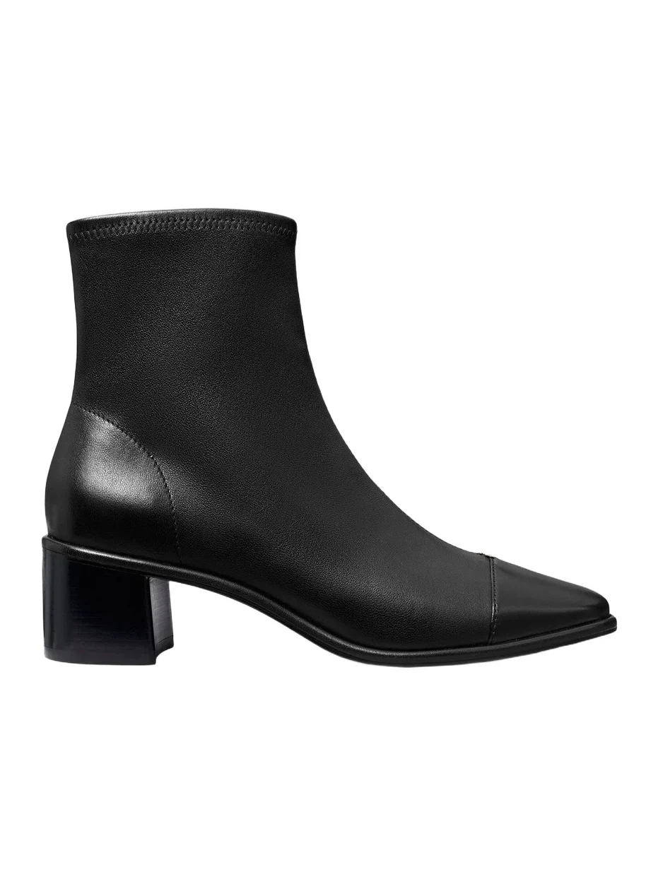 Women's 50MM Cap-Toe Leather Ankle Boots