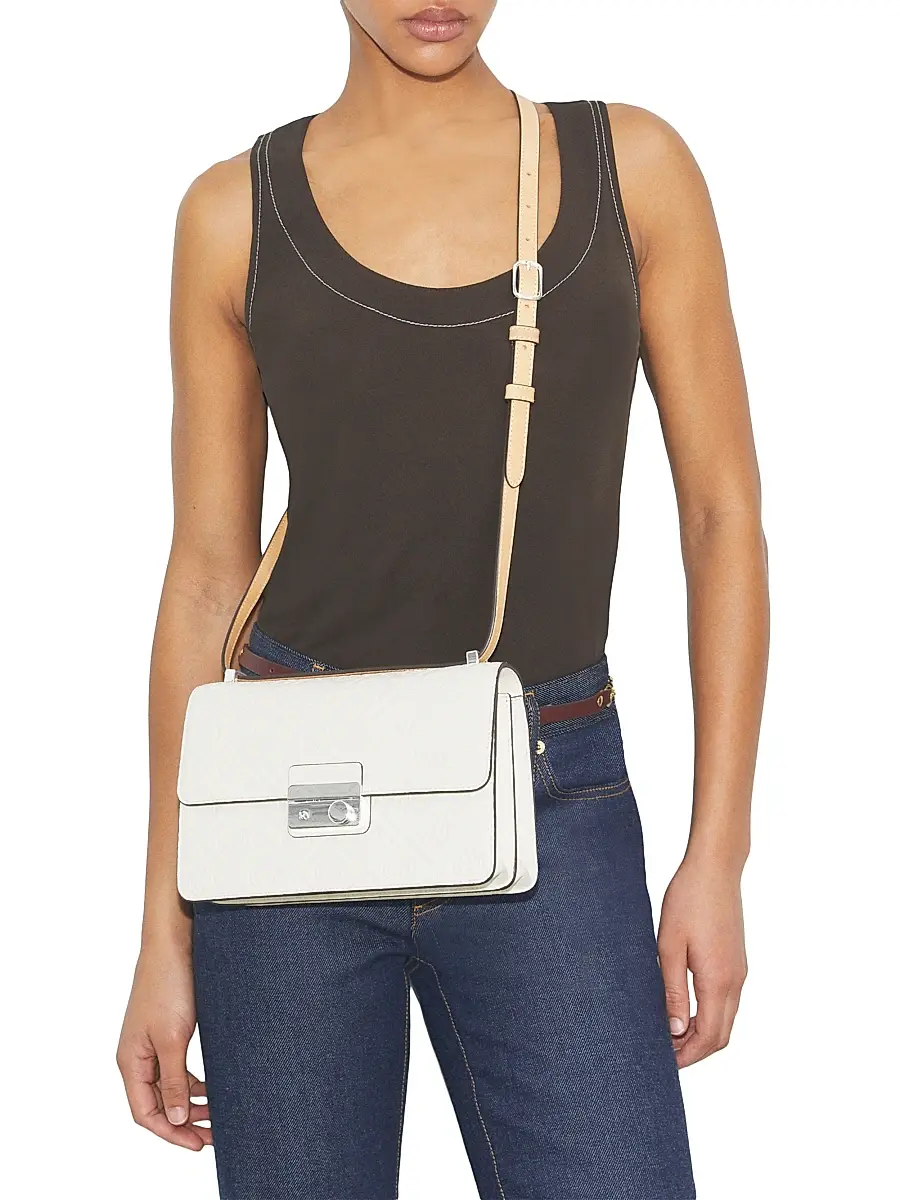 Tory Burch Women's T Monogram Pebbled Leather Shoulder Bag | Thumbnail 3
