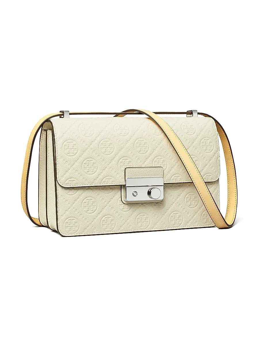 Tory Burch Women's T Monogram Pebbled Leather Shoulder Bag | Thumbnail 5