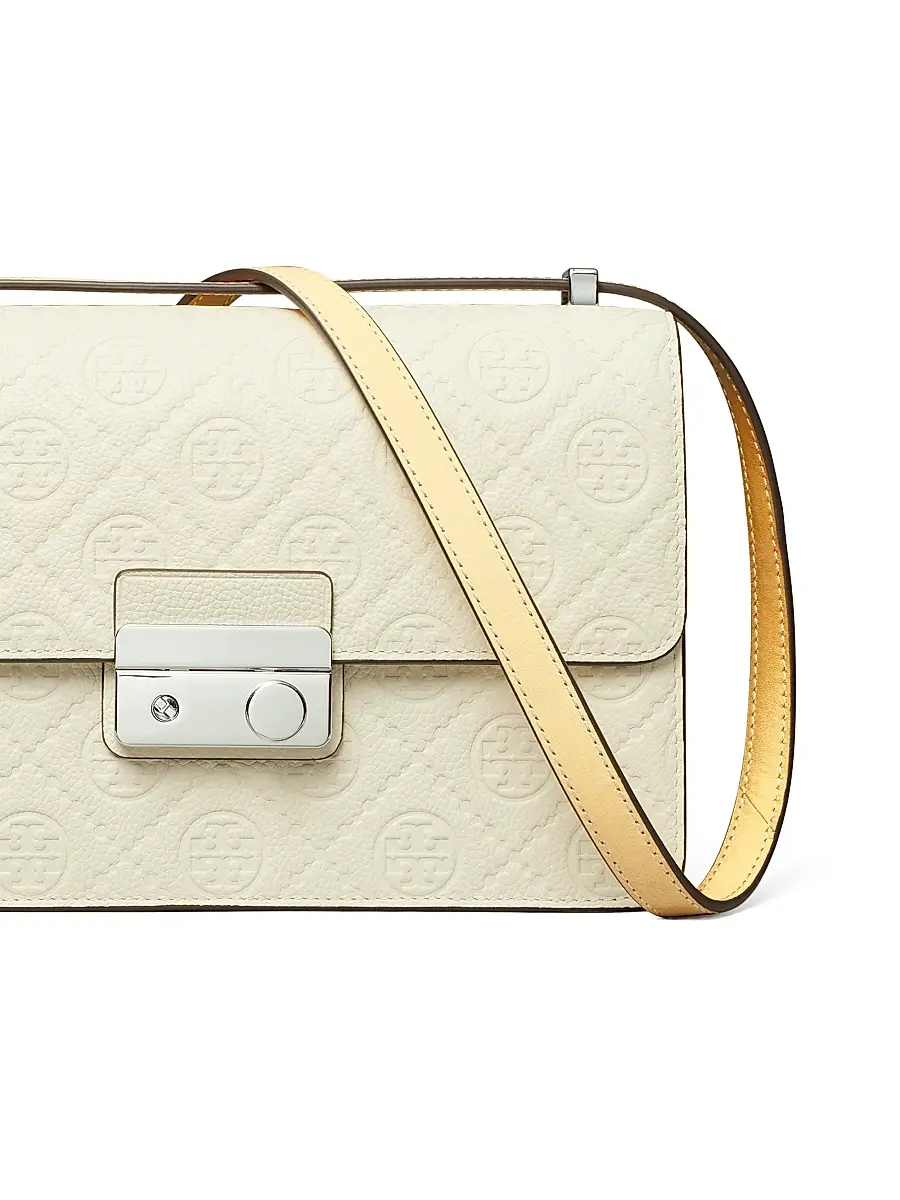 Tory Burch Women's T Monogram Pebbled Leather Shoulder Bag | Thumbnail 7