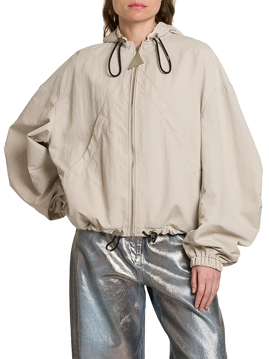 The Attico Women's Crispy Bomber Jacket - Ice | Thumbnail 3 The Attico Women's Crispy Bomber Jacket - Ice | Thumbnail 3