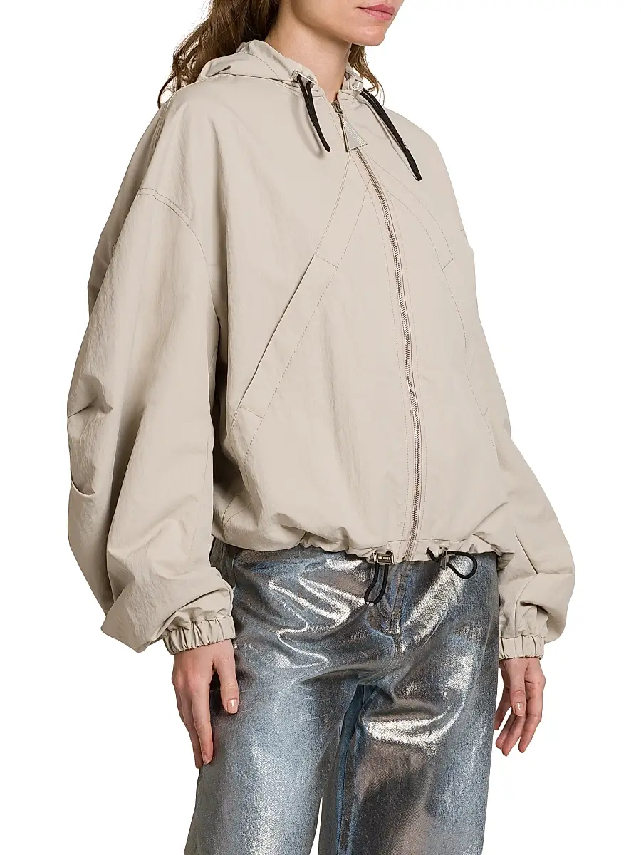 The Attico Women's Crispy Bomber Jacket - Ice | Thumbnail 4 The Attico Women's Crispy Bomber Jacket - Ice | Thumbnail 4