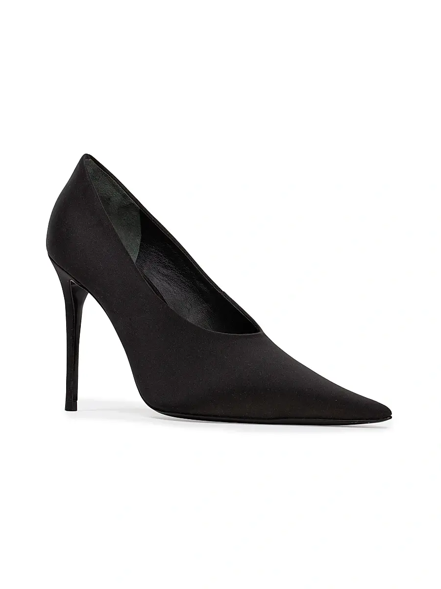 Black Suede Studio Women's Jona 100MM Satin Pumps | Thumbnail 2 Black Suede Studio Women's Jona 100MM Satin Pumps | Thumbnail 2