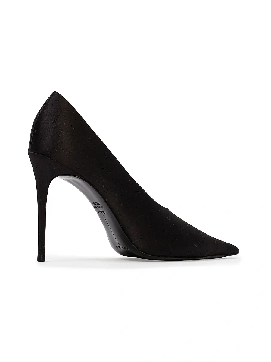 Black Suede Studio Women's Jona 100MM Satin Pumps | Thumbnail 5 Black Suede Studio Women's Jona 100MM Satin Pumps | Thumbnail 5