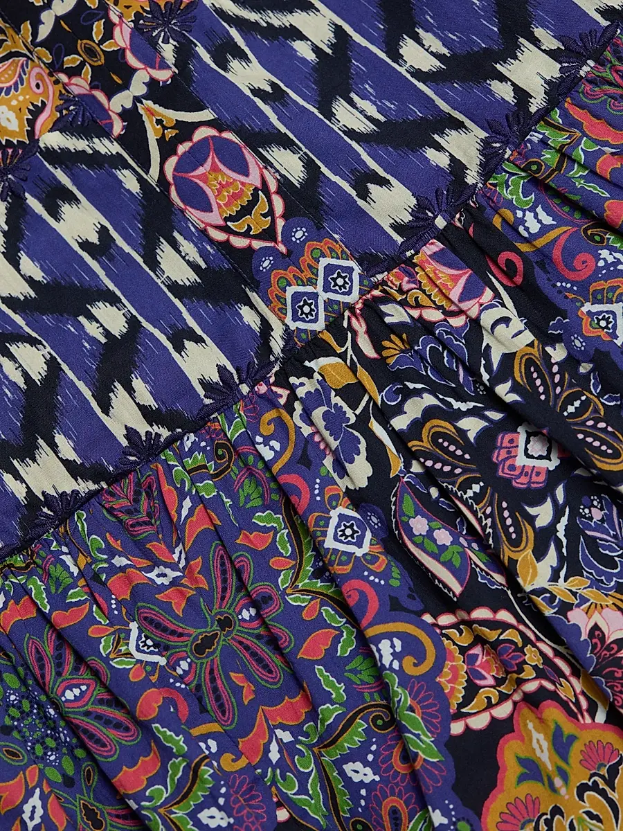 FIGUE Women's Johanna Multi-Print Cotton Maxi Dress | Thumbnail 7