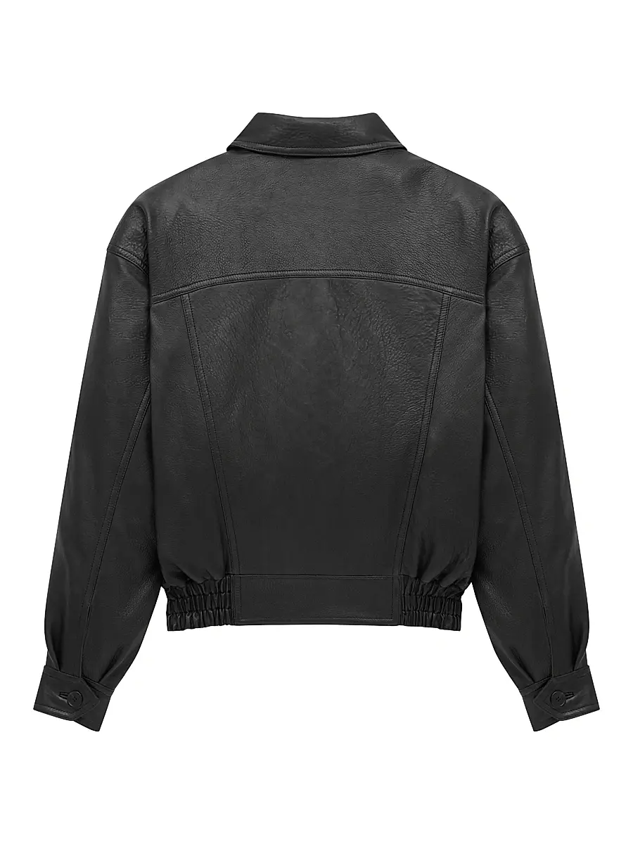Saint Laurent Men's Bomber Jacket in Bubbled Lambskin - Black | Thumbnail 2 Saint Laurent Men's Bomber Jacket in Bubbled Lambskin - Black | Thumbnail 2