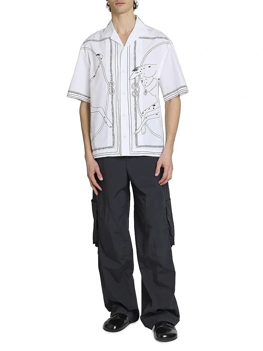 Jacquemus Men's Jean Printed Cotton Shirt | Thumbnail 2 Jacquemus Men's Jean Printed Cotton Shirt | Thumbnail 2