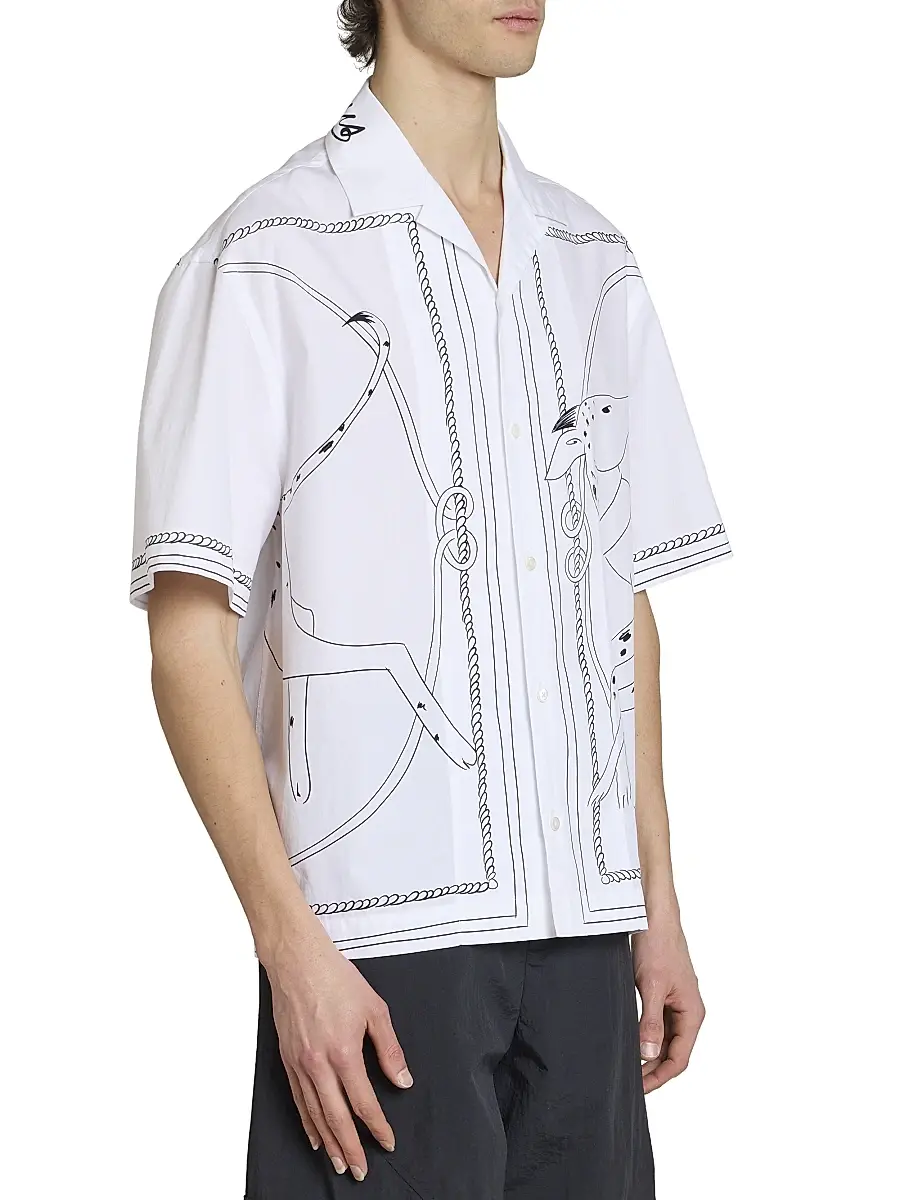 Jacquemus Men's Jean Printed Cotton Shirt | Thumbnail 4 Jacquemus Men's Jean Printed Cotton Shirt | Thumbnail 4