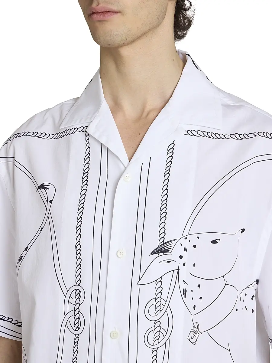 Jacquemus Men's Jean Printed Cotton Shirt | Thumbnail 6 Jacquemus Men's Jean Printed Cotton Shirt | Thumbnail 6