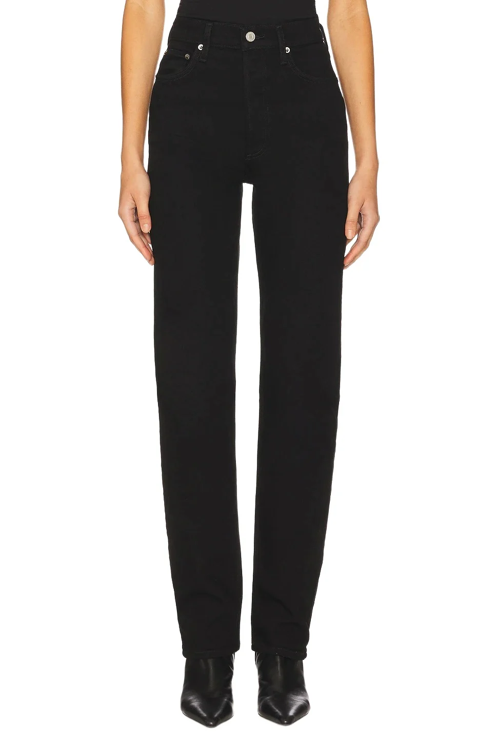 90s Pinch Waist Long High Rise Straight Jeans