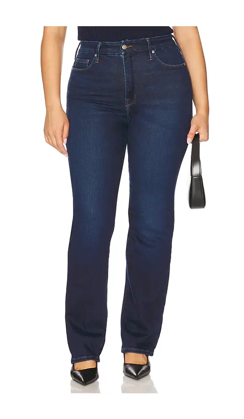 GOOD AMERICAN Soft Tech Good True Straight Jeans | Thumbnail 2 GOOD AMERICAN Soft Tech Good True Straight Jeans | Thumbnail 2