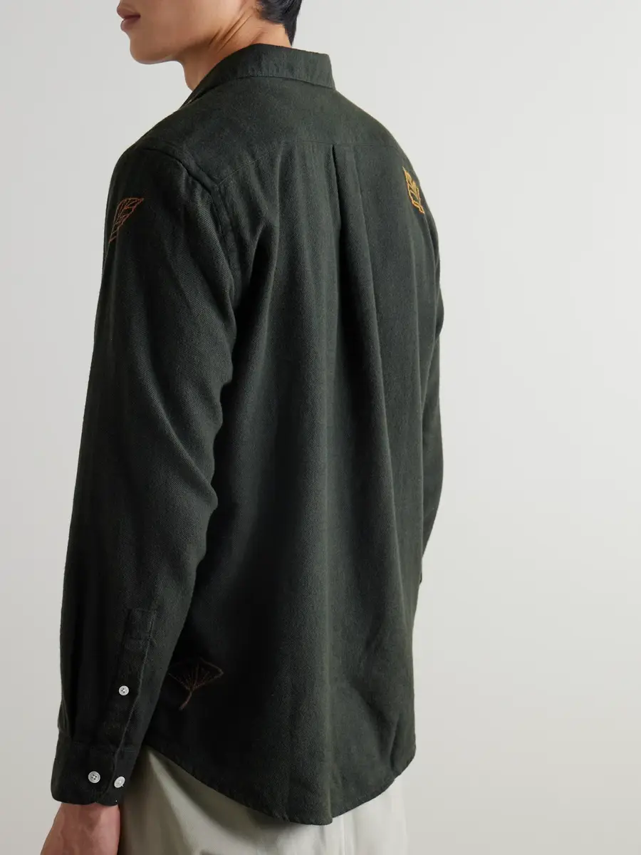Portuguese Flannel Fall Leaves Embroidered Cotton-Flannel Shirt - Men | Thumbnail 3 Portuguese Flannel Fall Leaves Embroidered Cotton-Flannel Shirt - Men | Thumbnail 3