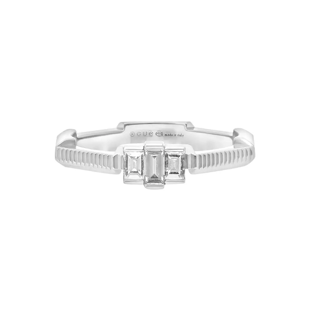 Gucci Gucci Link to Love 18K White Gold & Diamond Solitaire Ring YBC662457001013 - by The Solist | Image 1 Gucci Gucci Link to Love 18K White Gold & Diamond Solitaire Ring YBC662457001013 - by The Solist | Image 1