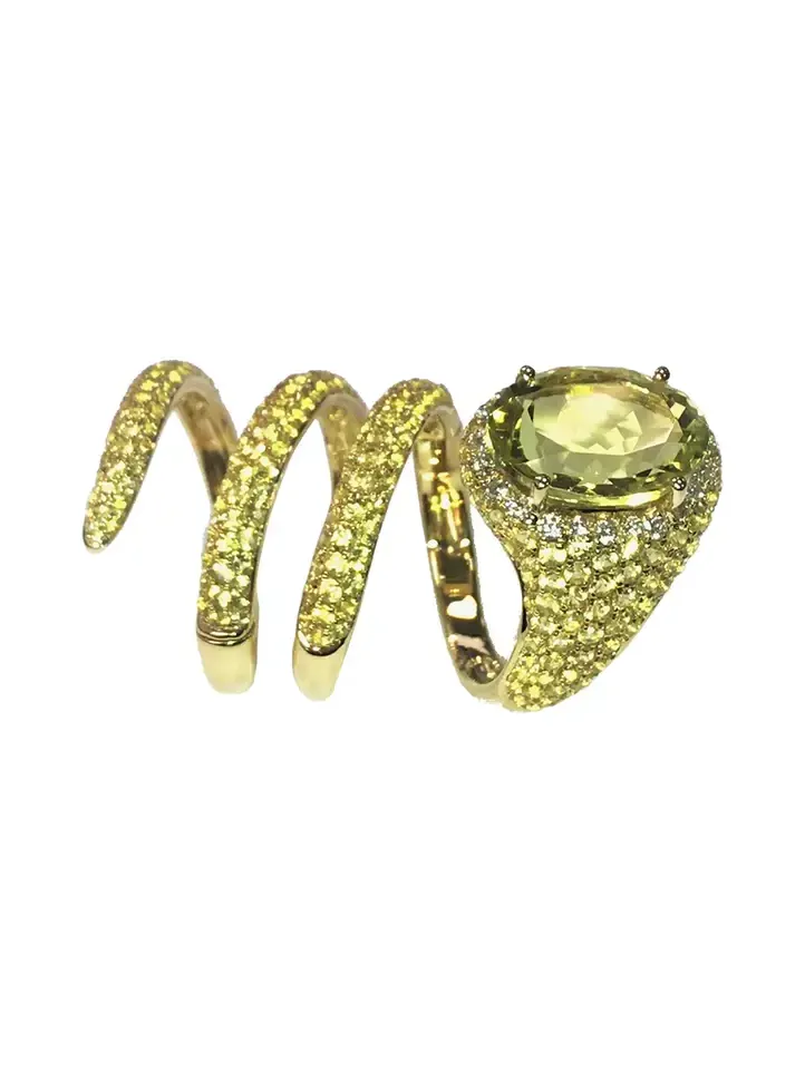 Yellow Sapphire Lemon Quartz Ring