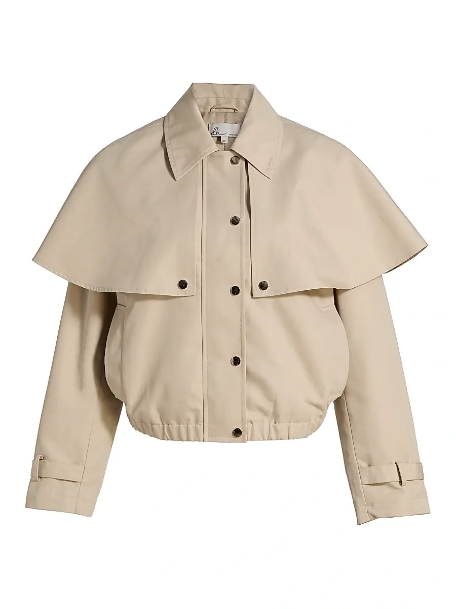 dh New York Women's Lyla Layered Cotton-Blend Jacket - Stone | Image 1 dh New York Women's Lyla Layered Cotton-Blend Jacket - Stone | Image 1
