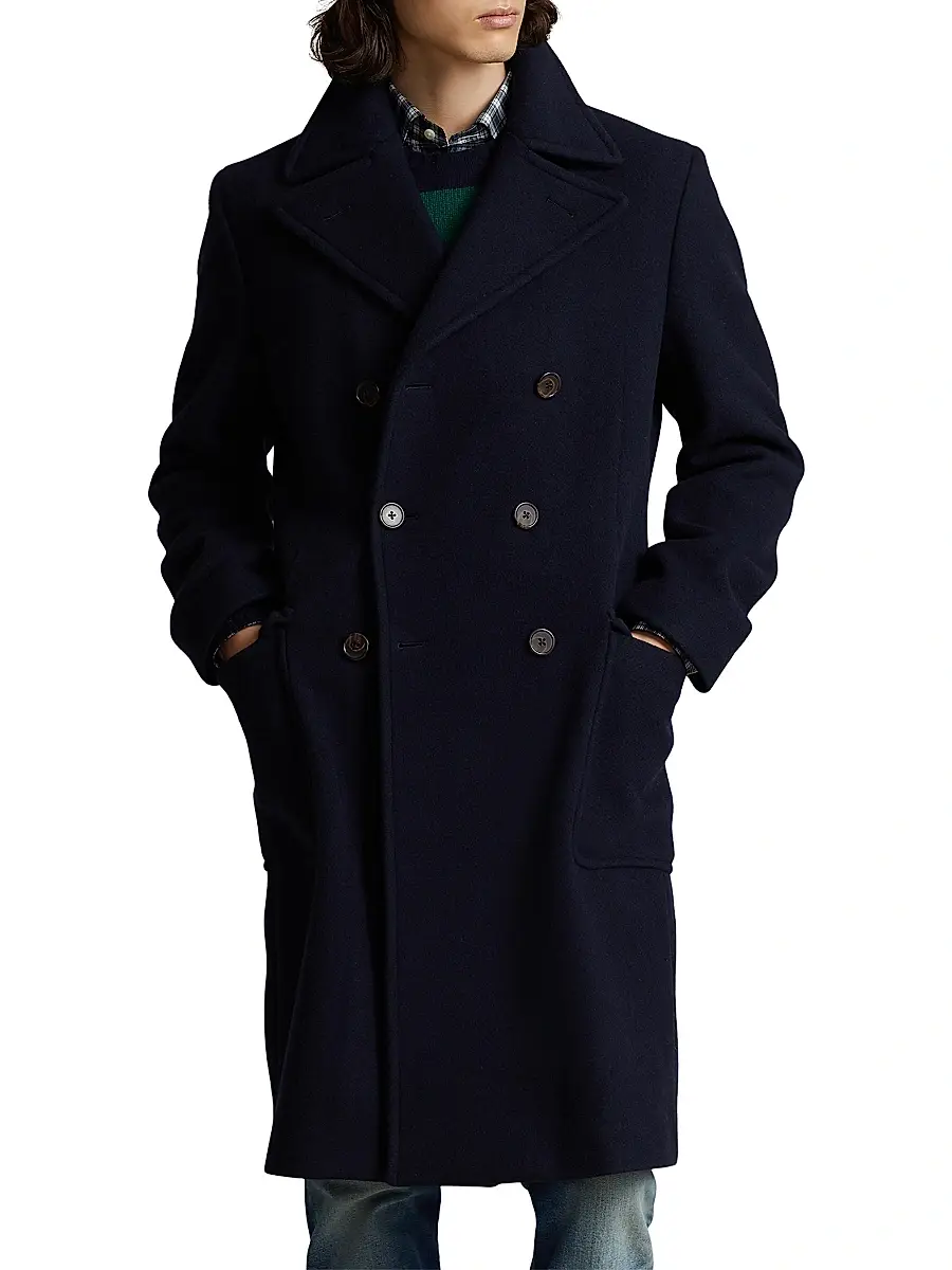 Polo Ralph Lauren Men's Wool-Blend Double-Breasted Topcoat | Thumbnail 3 Polo Ralph Lauren Men's Wool-Blend Double-Breasted Topcoat | Thumbnail 3