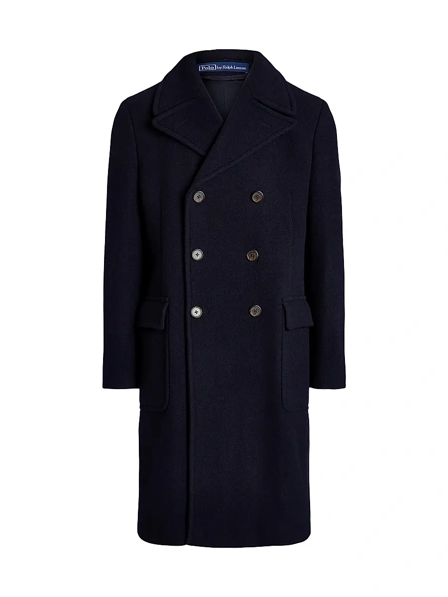 Polo Ralph Lauren Men's Wool-Blend Double-Breasted Topcoat | Image 1 Polo Ralph Lauren Men's Wool-Blend Double-Breasted Topcoat | Image 1