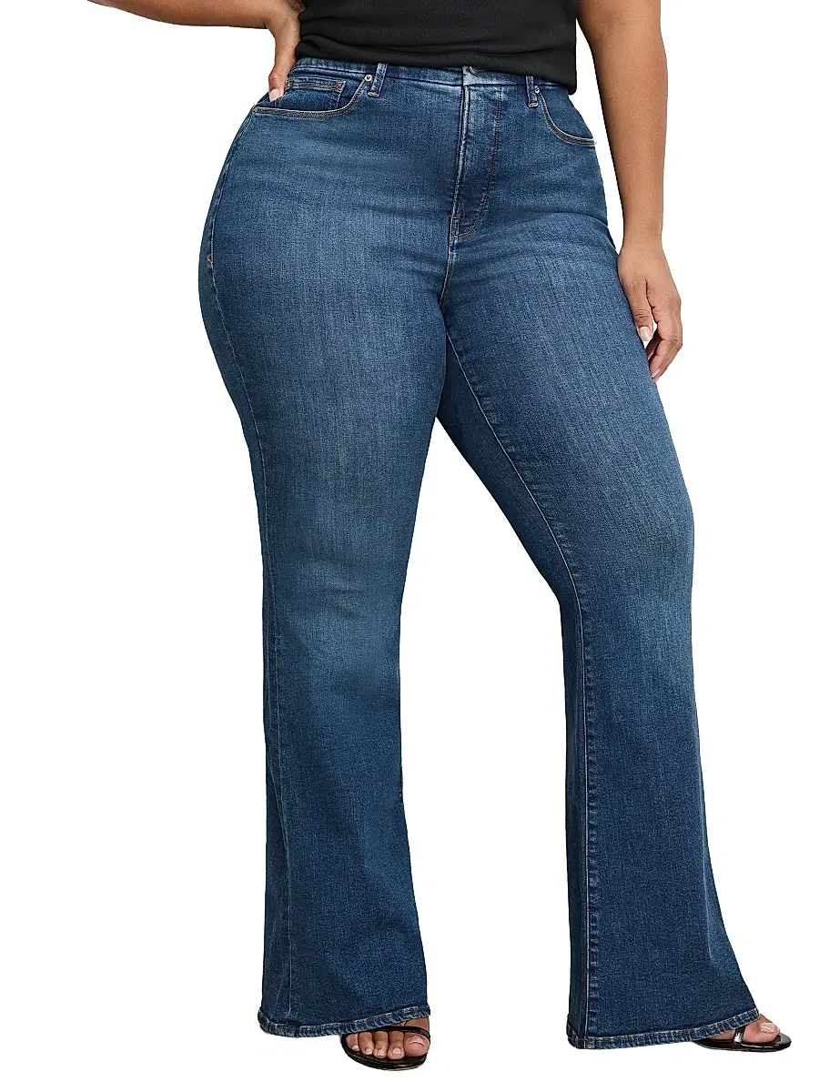 GOOD AMERICAN Women's Good Legs High-Rise Flare Jeans | Thumbnail 2 GOOD AMERICAN Women's Good Legs High-Rise Flare Jeans | Thumbnail 2