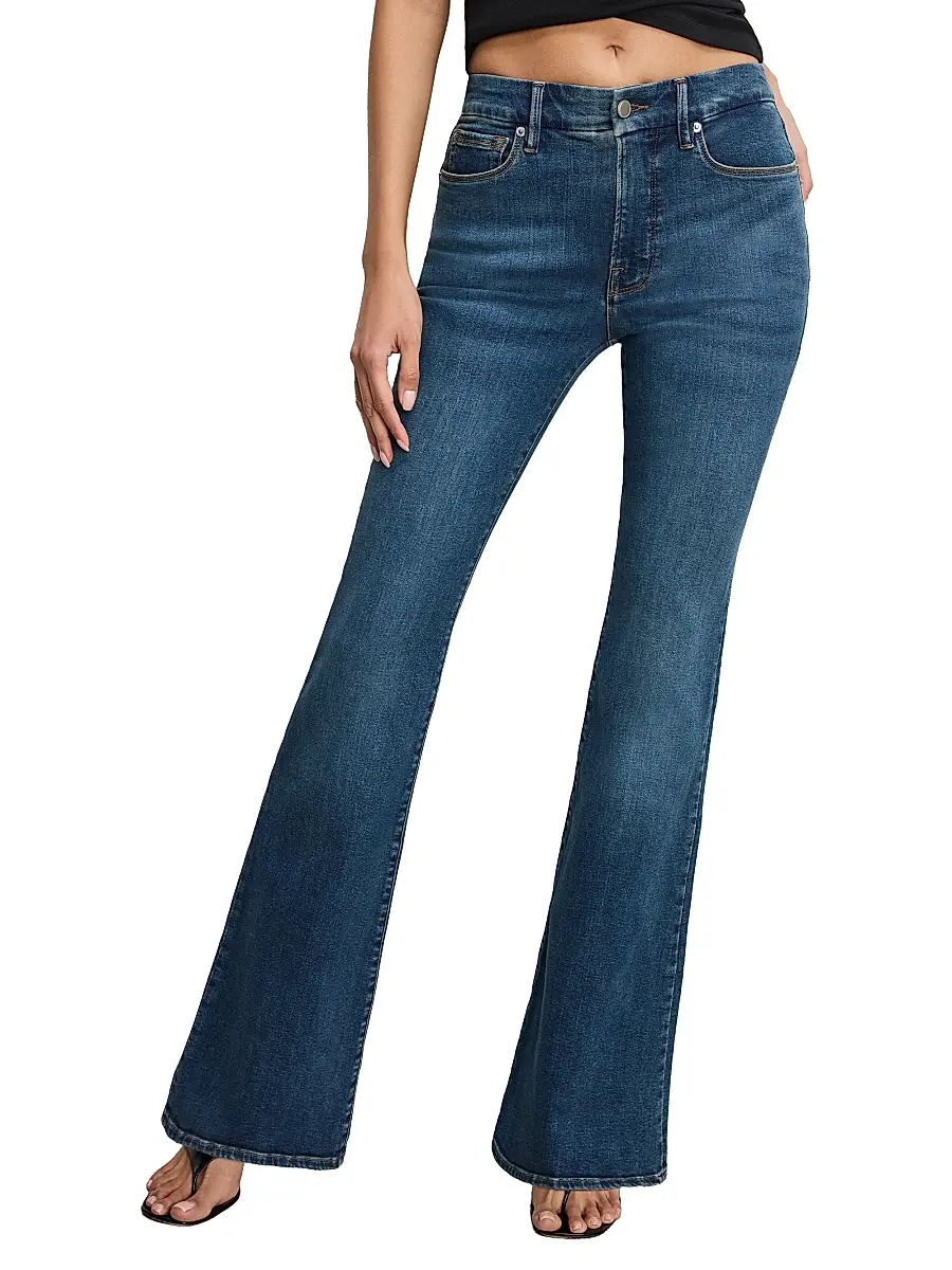 GOOD AMERICAN Women's Good Legs High-Rise Flare Jeans | Thumbnail 3 GOOD AMERICAN Women's Good Legs High-Rise Flare Jeans | Thumbnail 3