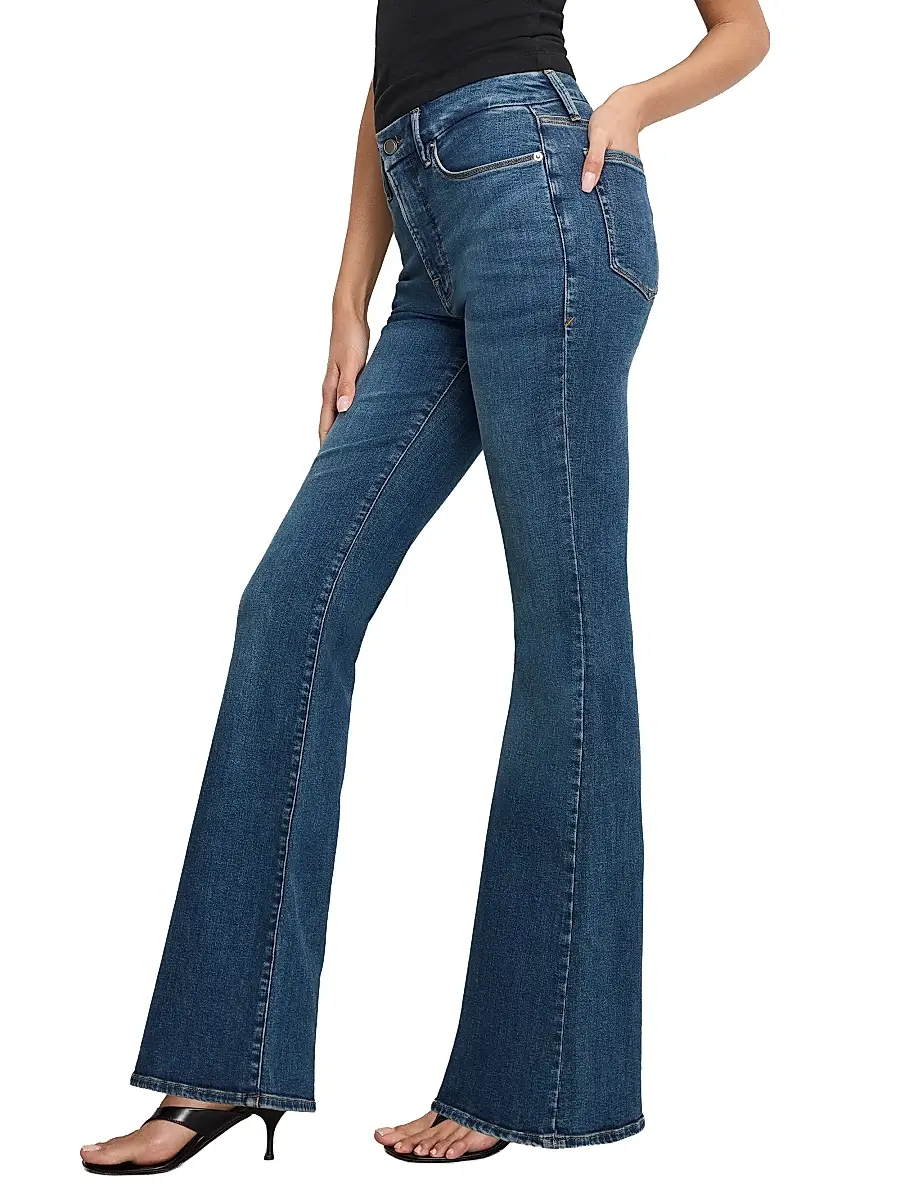 GOOD AMERICAN Women's Good Legs High-Rise Flare Jeans | Thumbnail 4 GOOD AMERICAN Women's Good Legs High-Rise Flare Jeans | Thumbnail 4
